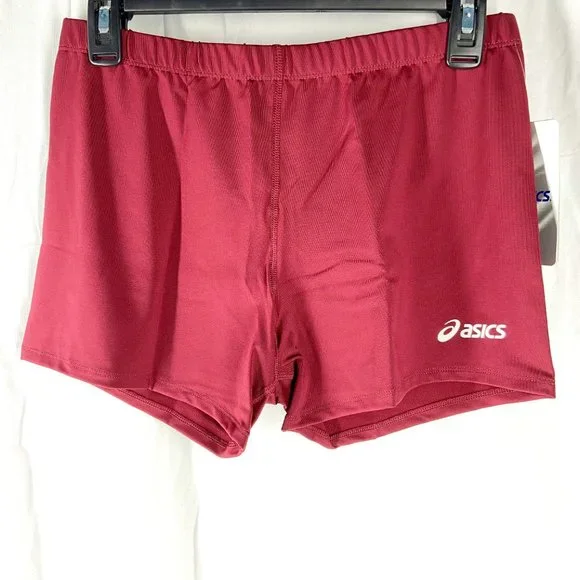 Asics Womens Dark Red 4" Court Volleyball Spandex Shorts - Picture 7 of 7